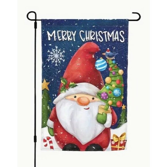 Christmas Garden Flag 12x18in Santa Christmas tree Polyester - Picture 1 of 1